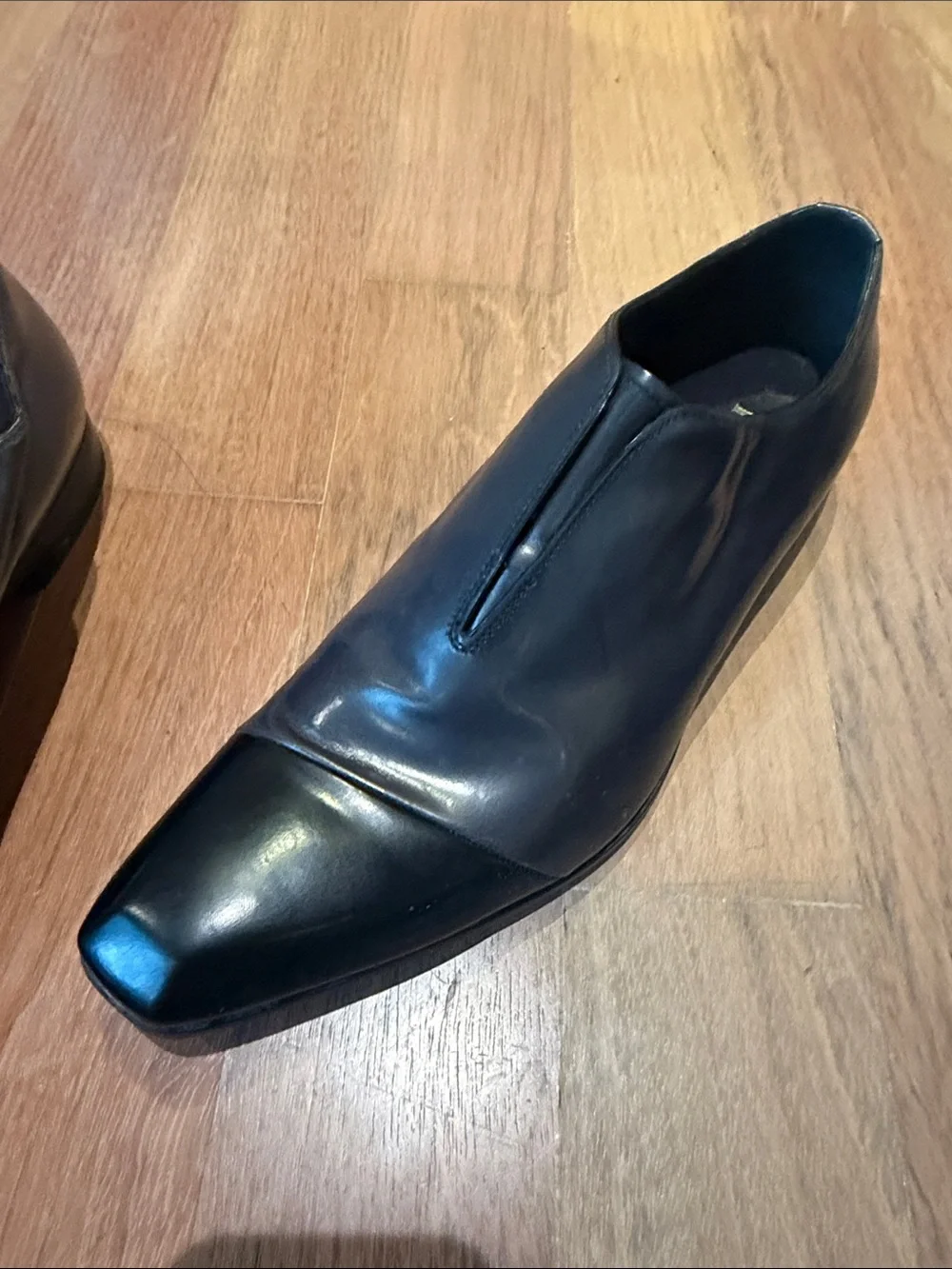 Prada Black Slip-On Leather Dress Shoes